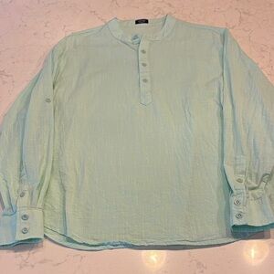 Mint Green Casual Men's Button Down Shirt